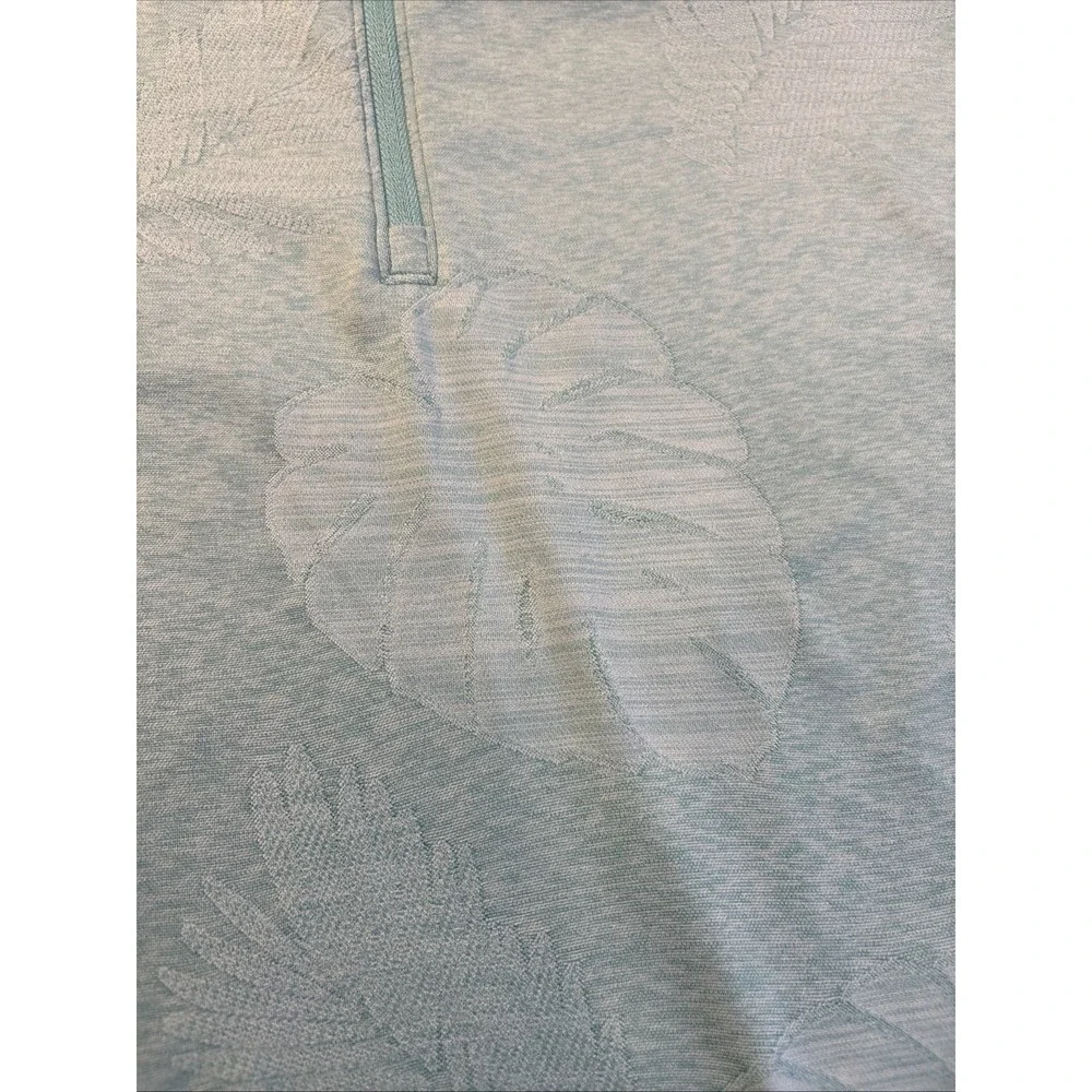 Tommy Bahama Sea Glass Green Island Zone Palm Coast Quarter Zip LightwtMen's XLT